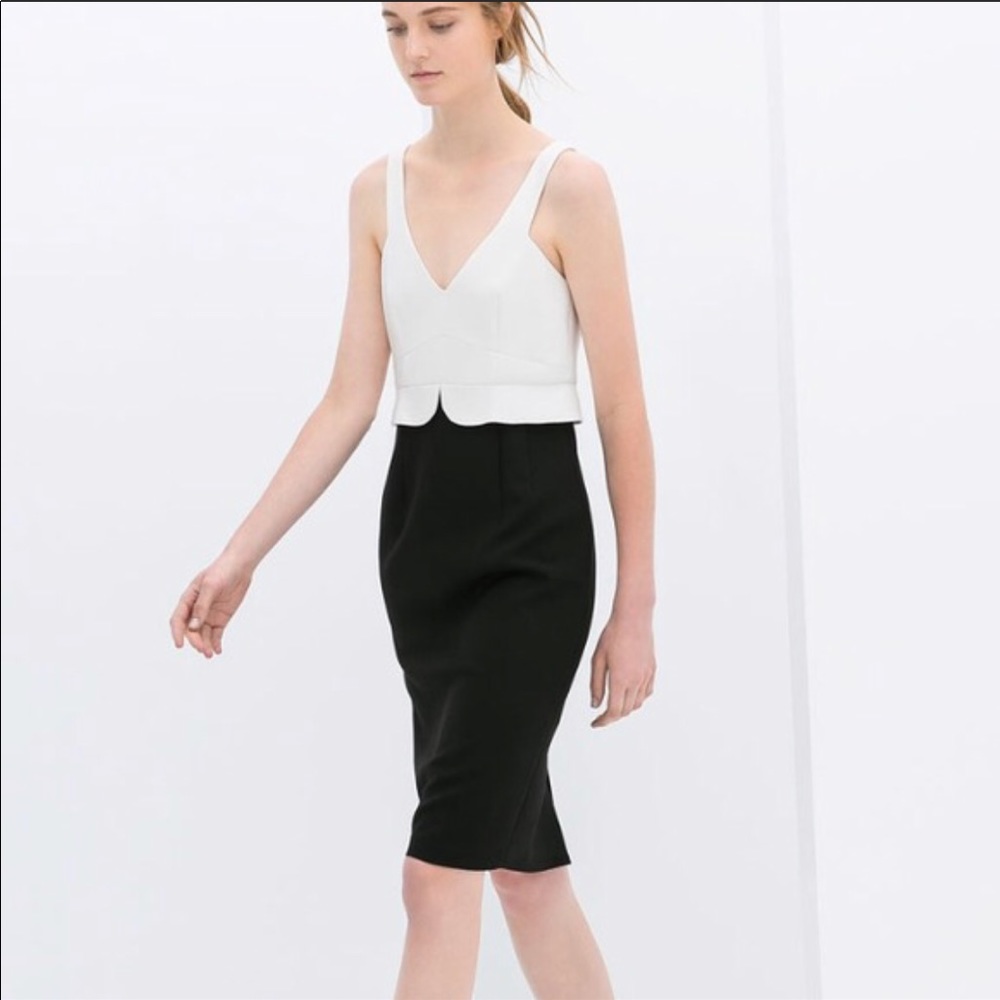 SALE Zara black and white dress